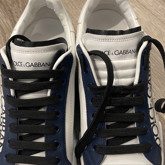 DOLCE & GABBANA Crown Heel Logo Sneakers
White navy sz 6 mens - Picture 8 of 10